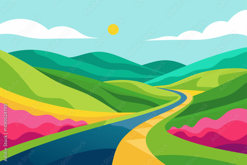 Obraz premium landscape with rainbow