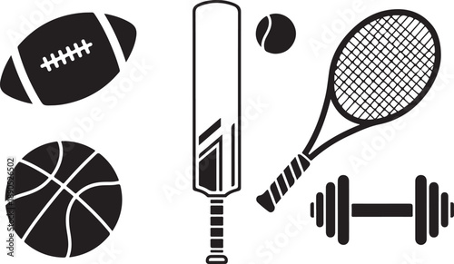 Collection of various sports equipment