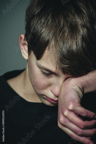 boy crying portrait close-up