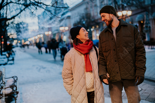 Couple walking together in ...