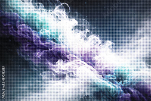Abstract Digital Wave Background with Pixel Grid and Energy Flow