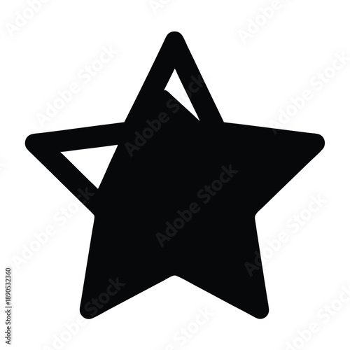Solid black star with rounded edges conveys a sense of positivity
