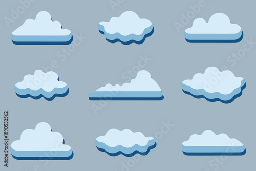 Cloud icon set