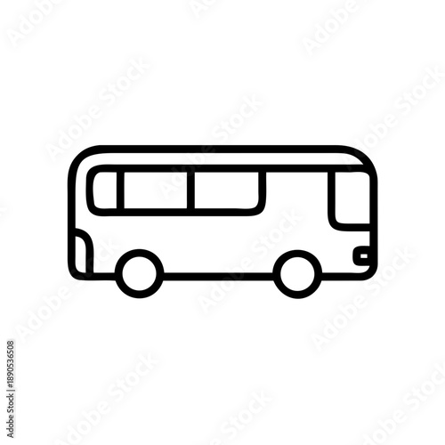 Outline of intercity bus icon in minimalistic style  
