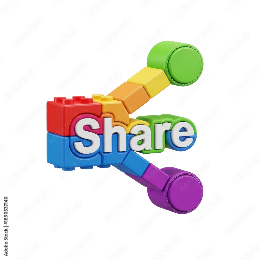 Fototapeta premium Share icon made of toy blocks