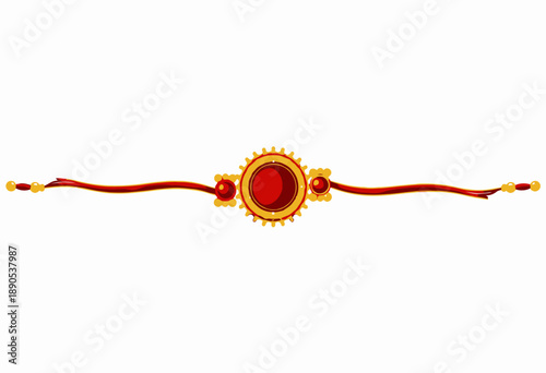 Intricately Designed Traditional Golden Bracelet with Central Red Gemstone and Ornate Details on a Delicate Band