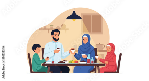 Family Sharing Meal Together at Home.