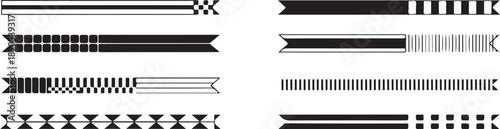ribbon abstract stripe motifs horizontal graphic elements for design
