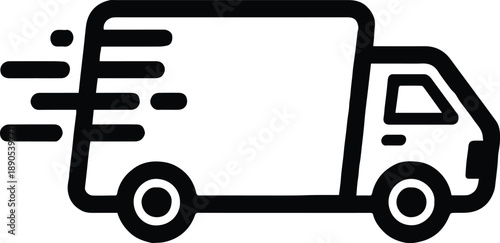 delivery van silhouette speed lines shipping service symbol vector