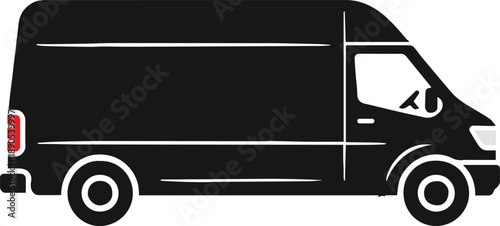 van side profile commercial van high roof transport icon