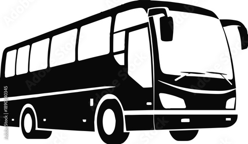 bus icon front view transport vehicle outline minimal vector art