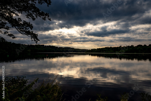 sunset over the lake