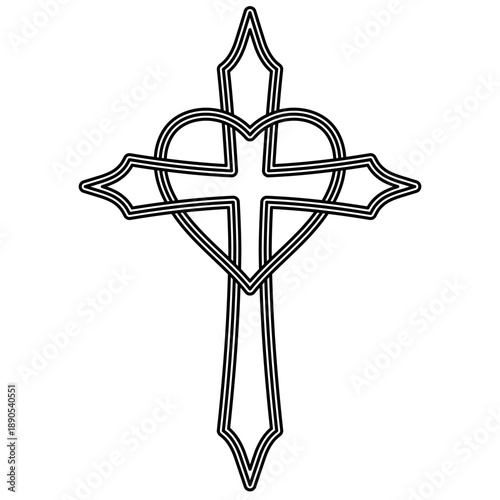 Stylized cross heart symbol...