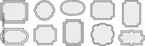 frame simple vector outlines for labels frames badges and decorative