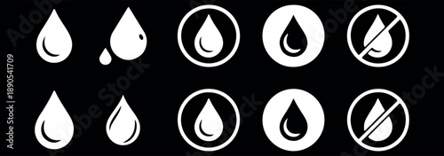 Realistic transparent water drops set. Rain drops on the glass. Isolated vector illustration