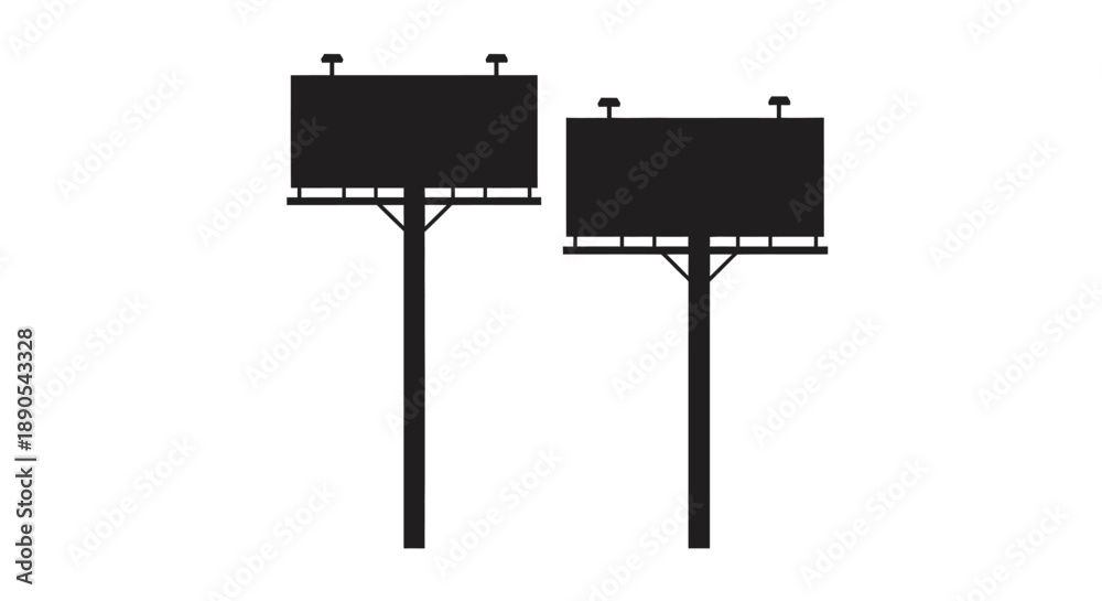 Obraz premium Black billboards against a white background a striking silhouette