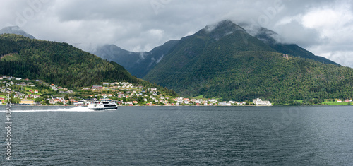 Picturesque wild landscape of Sognefjord near Balestrand