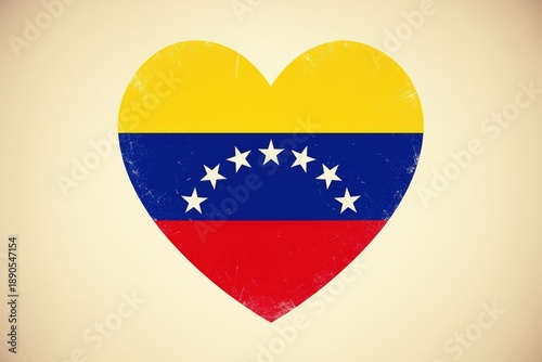 Heart-shaped venezuelan flag with grunge texture on beige background Free Download Heart-shaped venezuelan flag with grunge texture on beige background - GFXLoad