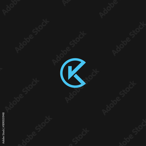 Letter K logo icon flat vector design