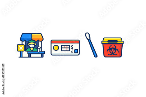 Health station offers testing services for a disease outbreak in a community at midday