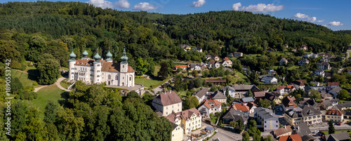 фотографія Artstetten Castle Aerial View with Village: Historic Schloss Artstetten with Oni