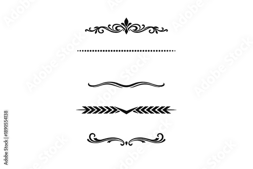 Decorative elements for design projects and craft work featuring various lines and borders for use in art or graphics