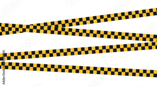Safety Caution tapes. Yellow warning tapes. Abstract stripes for police, traffic accidents, and construction sites. Danger tape.