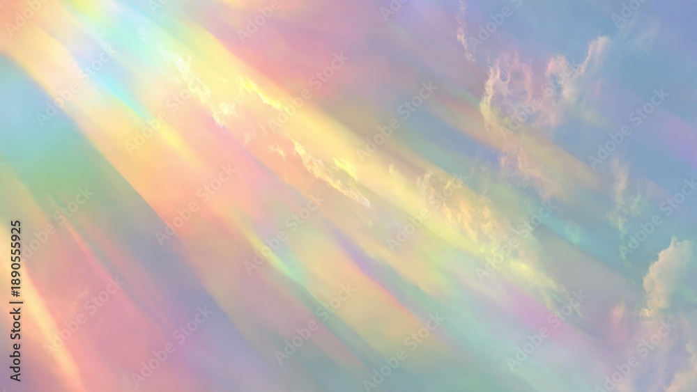 Fototapeta premium Iridescent pastel sky with clouds