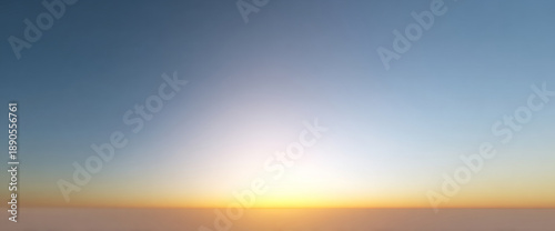 Panel kuchenny z motywem Serene sunrise over a calm horizon with soft gradient sky transitioning from warm yellow to cool blue tones