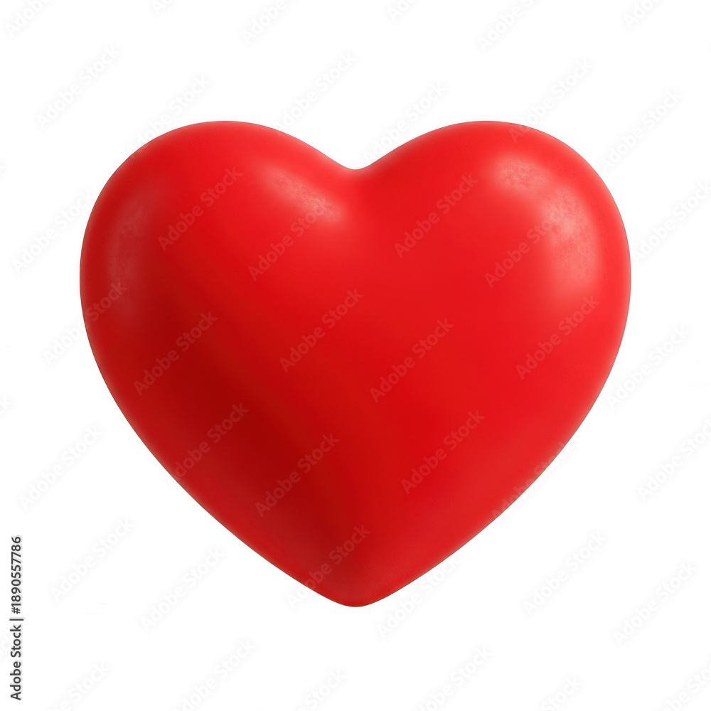 Fototapeta premium Bright red heart shape isolated on transparent background