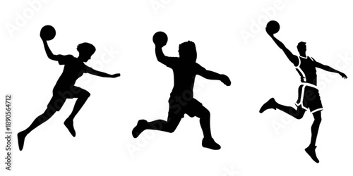 jumping people silhouettes PLAYING BASKETBALL