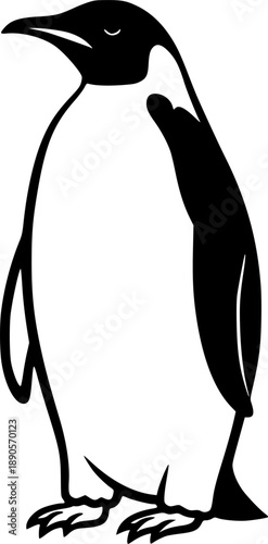 Penguin Bird Silhouette Minimalist Vector Illustration
