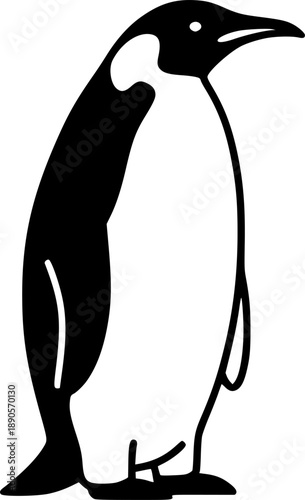 Penguin Bird Silhouette Minimalist Vector Illustration