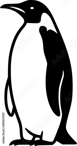 Penguin Bird Silhouette Minimalist Vector Illustration