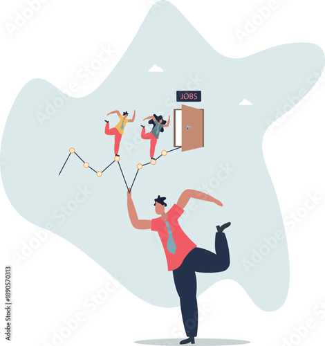 Employees are going to new jobs.life and employment of people.