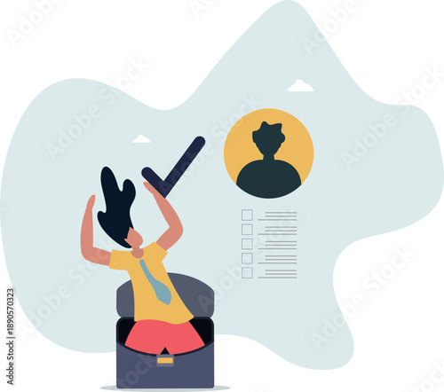 Evaluation or employee assessment, rating or performance review for improvement, satisfaction feedback checklist.life and employment of people.