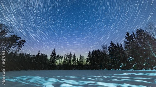 Startails and northern lights - 4k timelapse landscape.