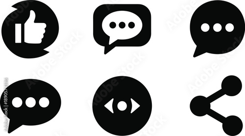 Social Media Interaction Icons