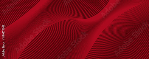 Contemporary technology cover design set. Luxury background with red line pattern (guilloche curves). Premium vector tech backdrop for business layout, digital certificate, formal brochure template