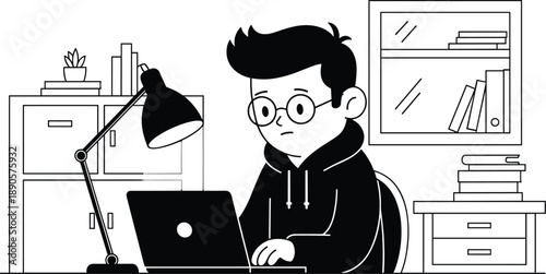 Programmer Workspace Coding Illustration