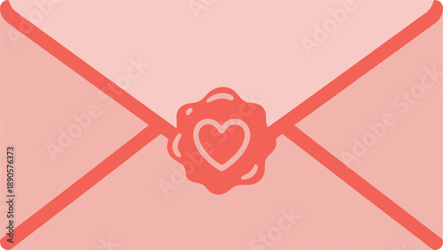 Red key with heart symbol of love and romance vector illustration