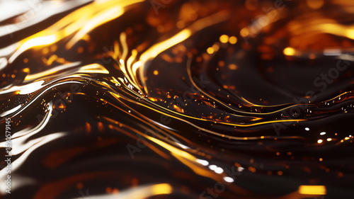 Wallpaper Mural Macro view of coffee surface showing rich brown liquid and highlights Torontodigital.ca