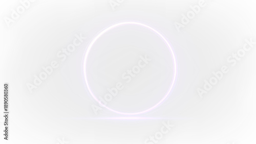 Bright circle with purple light on transparent background