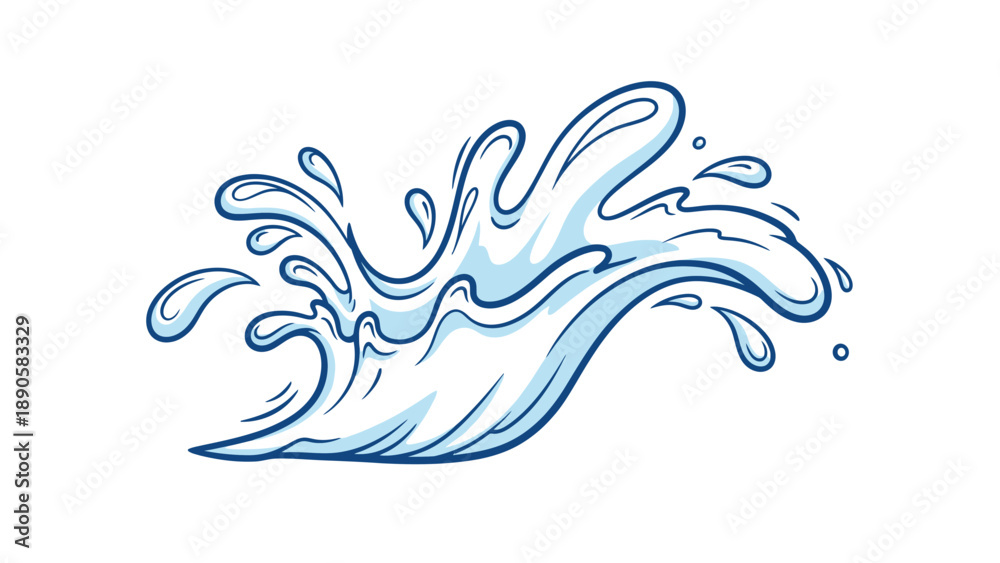 Fototapeta premium Playful Vector Icon Capturing a Dynamic Milk Splash in Expressive Hand-Drawn Style. transparent.