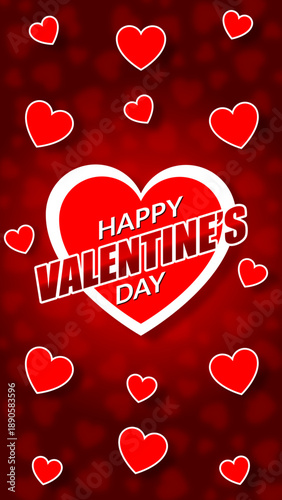 Romantic Red Heart Pattern Valentine's Day Mobile Phone Wallpaper