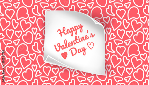 Happy Valentine's Day greeting card, Cute love sale flyer template, poster, label, ad, copy space vector illustration