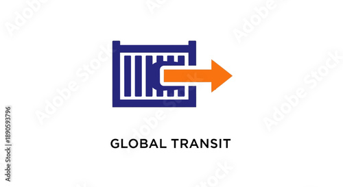 Global transit logo with arrow.