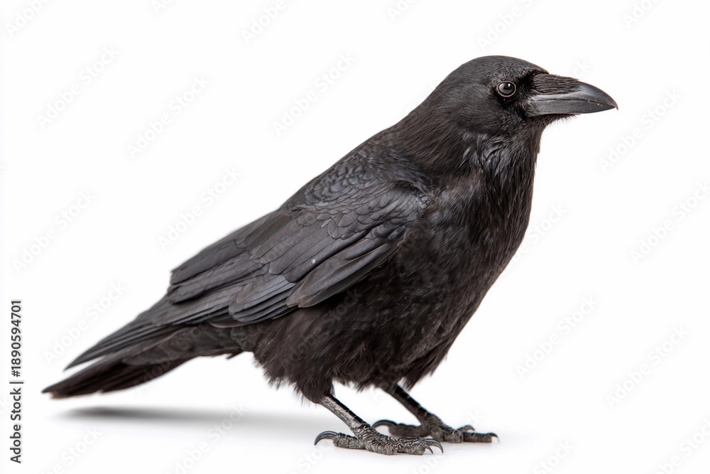 Obraz premium Raven stands, gazing ahead