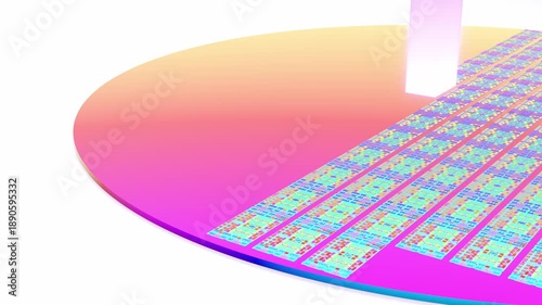 EUV Lithography Silicon Wafer Semiconductor Fabrication 3D Animation