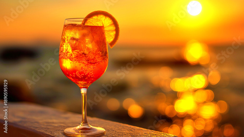 Aperol Syringe at sunset